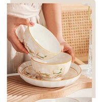 Trà E8d Sơn Hoa Gốm Dao Kéo Gia Đình Cơm Súp Mì Bát Bắc Âu Sáng Tạo Món Ăn Trái Cây Đĩa Cá Hình Dạng Đặc Biệt