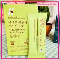 Trà giảm cân, làm đẹp da Kombucha chiết xuất nho mẫu đơn Hàn Quốc Elishacoy (Hộp 20 gói)