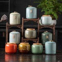 Trà gốm Jar cho gia đình Độ ẩm bằng chứng niêm phong lưu trữ hộp quà tặng mang theo trà hoa hồng xanh Phổ Nhĩ