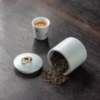 Trà gốm Jar cho gia đình Độ ẩm bằng chứng niêm phong lưu trữ hộp quà tặng mang theo trà hoa hồng xanh Phổ Nhĩ