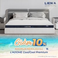 TRẢ GÓP 0% 12TH - Nệm cao su thiên nhiên L'ADOME COOL dày 10cm LIÊN Á - Đệm mát giấc say