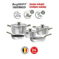 [TRẢ GÓP 0] Bộ nồi Berghoff Bolt 5 món có quánh và chảo chống dính 20cm, chảo 24 cm, Hàng chính hãng, Bảo hành 24 tháng.