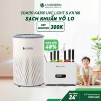 [Trả Góp 0%] Combo Máy Lọc Không Khí Diệt Khuẩn UVGREEN KA350 UVC Light và Máy tiệt trùng sấy khô dao thớt UVGREEN KK100