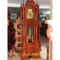 [Trả góp 0%] Đồng hồ đứng gỗ hương đá quả lắc có chuông