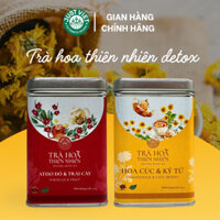 TRÀ HOA DETOX THIÊN NHIÊN CAO CẤP JUST VIET - HOA CÚC & KỶ TỬ, HOA ATISO & TRÁI CÂY SẤY (HỘP THIẾC)