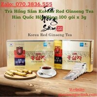 Trà Hồng Sâm Korean Red Ginseng Tea Hàn Quốc Hộp Vàng 100 gói x 3g