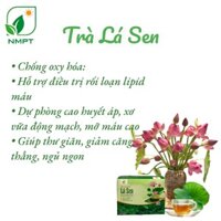 Trà Lá Sen, NMPT, 50 túi lọc. Hỗ trợ giữ gìn vóc dáng; phòng ngừa mỡ máu, xơ vữa động mạch.