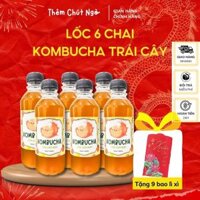 Trà lên men Kombucha vị trái cây, chứa lợi khuẩn, men vi sinh Lốc 6 chai 250ml