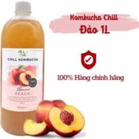 Trà lên men vị đào Vgreens Chill Kombucha Special Peach chai 1000ml