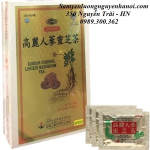 Trà linh chi Hàn Quốc hộp gỗ 100 gói