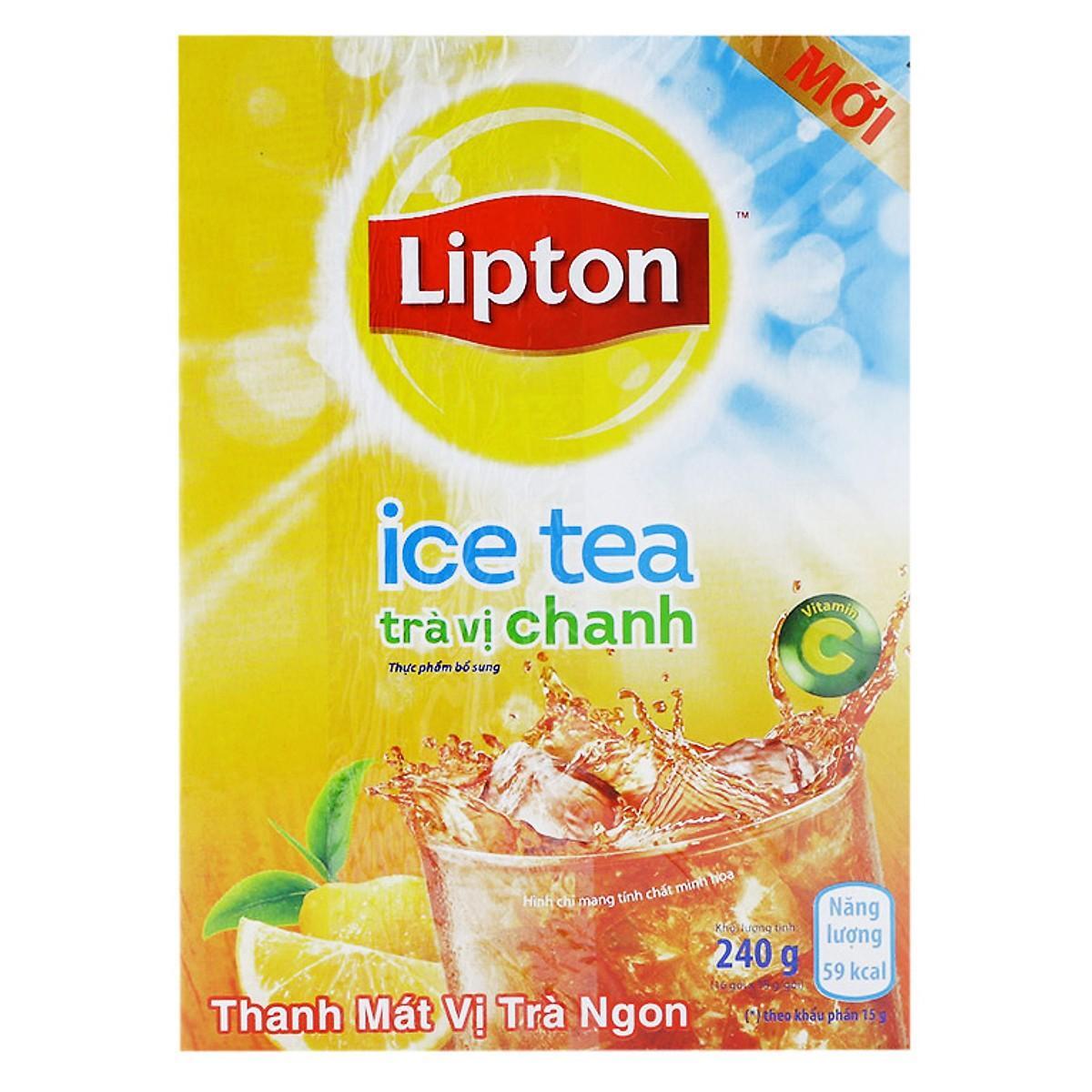 Trà Lipton ice tea hòa tan vị chanh mật ong - hộp 224g (16 gói x 14g)