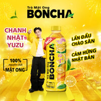 Trà mật ong BONCHA hương chanh Nhật yuzu chai 450ml - Thùng 24 chai x 450ml
