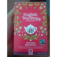 Trà Organic English Breakfast hiệu English Tea Shop loại 20 gói/50g