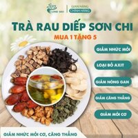 Trà rau diếp sơn chi 6 vị thảo mộc Long Sào hỗ trợ giải nhiệt mát gan, giảm đau đầu nhức mỏi cơ