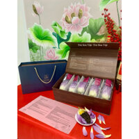 Trà sen Tây Hồ sấy thăng hoa - Hộp quà tặng 10 bông cao cấp thơm ngon hảo hạng.