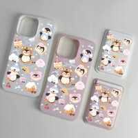 Trà sữa hình chú chim cánh cụt dễ thương ví cho iPhone 11promax 12 13pro 15pro 15promax 14 14promax 14pro 16 pro max 16 plus Ốp điện thoại ví