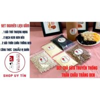 Trà Sữa Tự Pha - Set Trà Sữa Truyền Thống Trân Châu Trắng Đen Double Tea ( 25 - 30 ly)