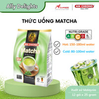 Trà sữa vị trà xanh Matcha Aik Cheong Café Art Malaysia túi 12 gói x 25 gram/gói