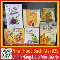 Trà táo xanh adela kelly detox trà giảm cân thải mỡ bonus vị đào vang nho vải bí đao cam lựu bứa dứa new plus gold