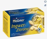 Trà thảo mộc Meßmer Ingwer Zitrone, chanh gừng, túi lọc, 20 x 2g