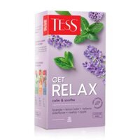 Trà Thảo Mộc Thư Giãn, Get Relax, Herbal Infusion with Elderflower Flavour, Caffein Free, 20 Túi Trà, 1.06 oz (30g) - TESS