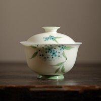 Trà Thủy Tinh Gaiwan Sơn Tay Bộ Trà Kung Fu Gốm Sứ Trung Quốc