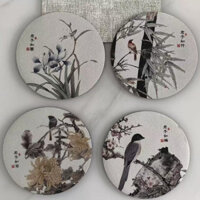 Trà Trung Quốc Coaster Mộc Lan Tre Hoa Cúc Diatom Bùn Trà Thảm Thấm Hút Coaster Trà C