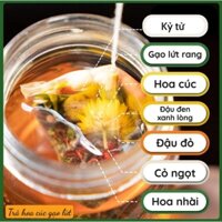 Trà túi lọc Hoa Cúc, Gạo Lứt, Hoa Nhài, Cỏ Ngọt, Kỷ Tử, Đậu Đen, Đậu Đỏ 500gram 20 túi