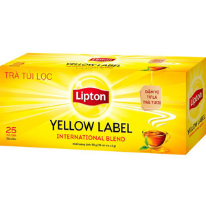 Trà túi lọc nhãn vàng Lipton hộp 50g