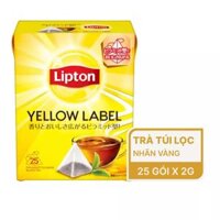 Trà túi lọc nhãn vàng Lipton hộp 25 túi x 2G (1 Hộp)