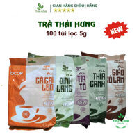 Trà túi lọc Thái Hưng - Bịch 100 túi lọc 5g: Cà gai leo, Thìa canh, Đinh lăng, Giảo cổ lam, Tía tô
