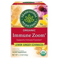 Traditional Medicinals, Organic Immune Zoom Lemon ginger echinacea supports immune function , 16 Wrapped Tea Bags