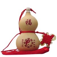 Trái Bầu Hồ Lô Size Lớn Cao Từ 17cm - 25cm, Bầu hồ lô phong thủy bát quái khắc Laze dây đỏ có nắp trấn trạch