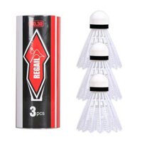 Trái cầu lông Regail Bền nhựa biston Shuttlecocks - White - 3pcs