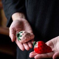 Trái Cây Dâu Hương Dính Gốm Lư Sáng Tạo Đồ Trang Trí Nhỏ Dòng Hương Đế Thiền Phòng Trà Hương Dính Hương Dính Trong