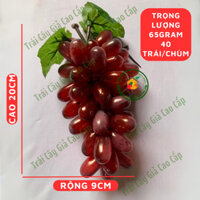 Trái cây giả, 10 chùm nho lớn (xanh-đỏ-tím), trái cây nhựa, decor