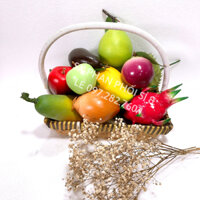 Trái cây giả 10 trái giả Thanh long,Cầu gai tròn,Vú sữa,Bơ nâu, Táo xanh,Xoài cát,Dừa vàng,Bưởi nhỏ,Táo mỹ,Đu đủ dài