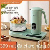 ▧✗♟Trái Cây Màu Đỏ Đa Chức Năng Ăn Sáng Hộ Gia Đình Nhỏ Thực Mini Bột Máy Luộc Trứng Hấp Chảo Nóng Xông Hơi 3 Trong 1