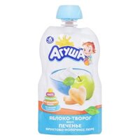Trái cây nghiền Agusha táo, phô mai và bánh quy túi 90g (từ 6 tháng)