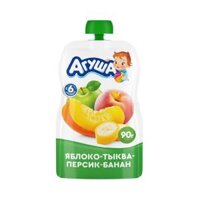 Trái Cây Nghiền Agusha Vị Đào, Chuối, Táo 90g (6M+)