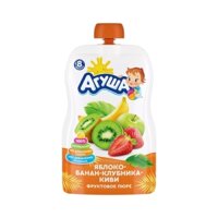 Trái Cây Nghiền Agusha Vị Dâu, Kiwi, Táo, Chuối 90g (8M+)