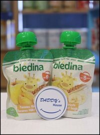 Trái cây nghiền Bledina táo, chuối, mơ & yến mạch (90g)