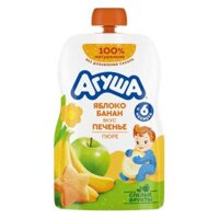 Trái cây nghiền vị táo, chuối và bánh quy Agusha