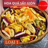 Trái cây rau củ sấy giòn loại 1 đặc sản Đà Lạt, hoa quả sấy khô giòn bổ dưỡng, 500g/ 1kg, HTC Foods