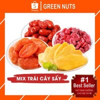 Trái cây sấy dẻo không đường, Mix 4 loại Nam Việt Quất, Xoài, Mơ và Táo Đỏ nhập khẩu