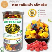 Trái Cây Sấy Dẻo Không đường 500g Mix 5 loại Xoài, Dâu tây, Nho mỹ 3 loại, Hoa quả sấy dẻo ,ăn vặt, tốt cho sức khỏe