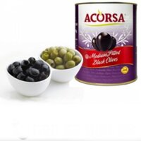 Trái Oliu đen không hạt Acorsa Medium Pitted Black Olives 3 Kg