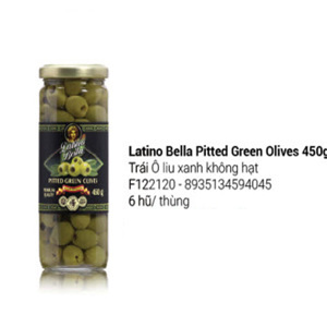 Trái ôliu xanh tách hạt Latino Bella 450g