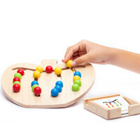 Trái táo tìm đường bằng gỗ, trò chơi mê cung tìm đường trí tuệ, giáo cụ mầm non thông minh