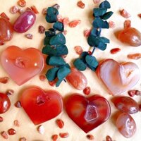 Trái tim đá NĂNG LƯỢNG mã não đỏ, Viên đá hình trái tim Carnelian, Đá Healing